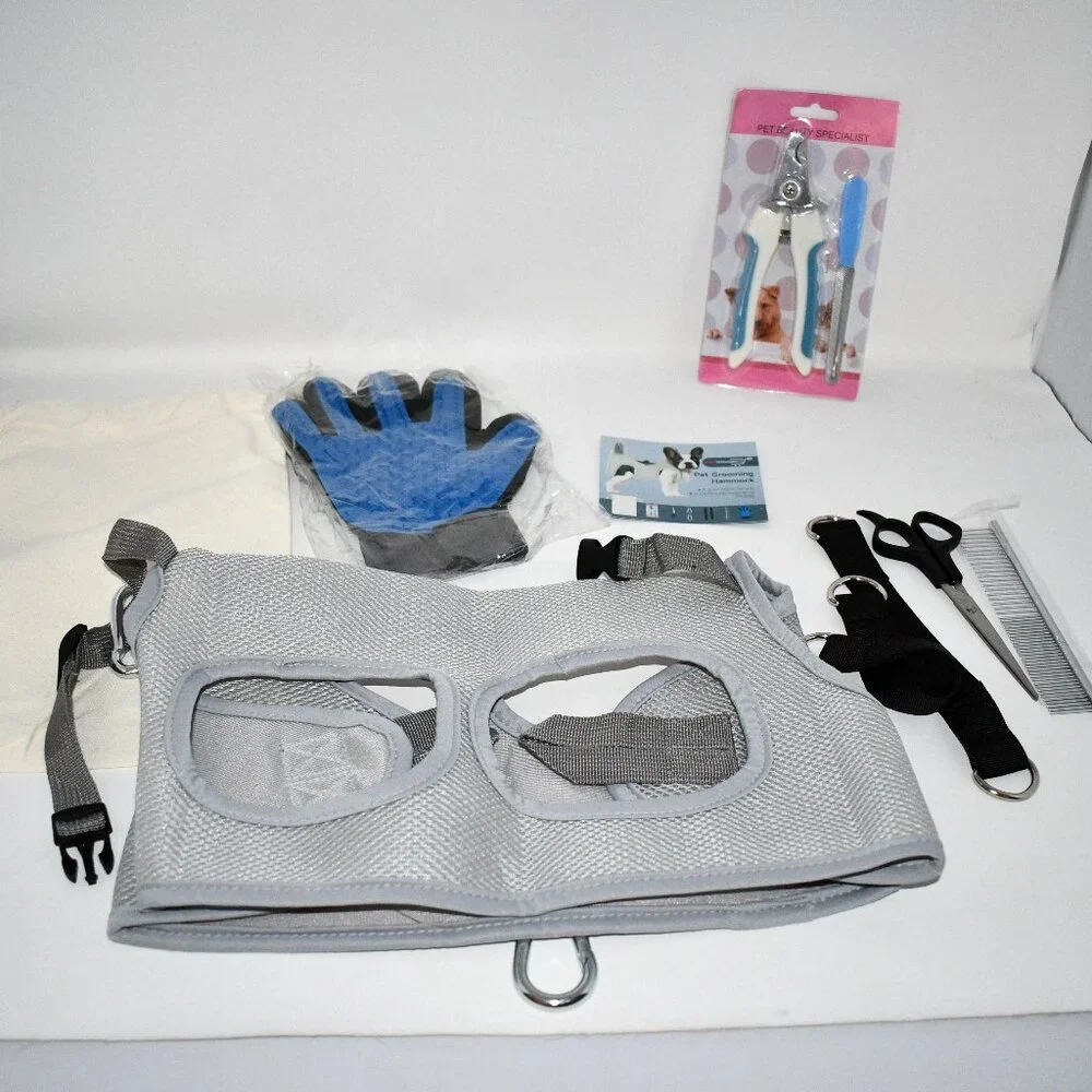 VERSAMARKETS Dog Grooming Hammock Kit Extra Small Nail Trimming Harness Set Con
